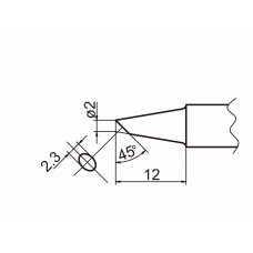 HAKKO T20-BC2 Shape-2BC Bevel with indent, soldering tip for HAKKO FX-838
