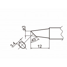 HAKKO T20-BC3 Shape-3BC Bevel with indent, soldering tip for HAKKO FX-838