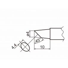 HAKKO T20-BC4 Shape-4BC Bevel with indent, soldering tip for HAKKO FX-838
