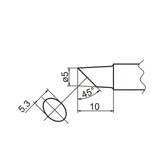 HAKKO T20-C5 Shape-5C Bevel with indent, soldering tip for HAKKO FX-838