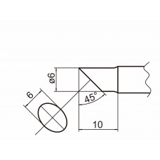 HAKKO T20-C6 Shape-6C Bevel with indent, soldering tip for HAKKO FX-838