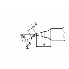 HAKKO T20-J02 Shape-0.2J (Shape-0.2RSB) Bevel with indent, soldering tip for HAKKO FX-838
