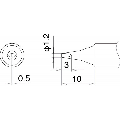 HAKKO T22-D12 Shape-1.2D soldering tip for HAKKO FM-2030
