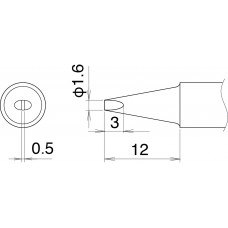 HAKKO T22-D16 Shape-1.6D soldering tip for HAKKO FM-2030