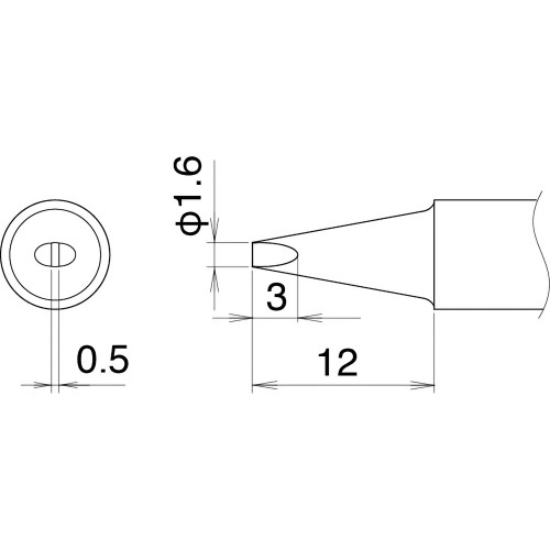 HAKKO T22-D16 Shape-1.6D soldering tip for HAKKO FM-2030