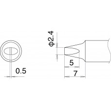 HAKKO T22-D24 Shape-2.4D soldering tip for HAKKO FM-2030