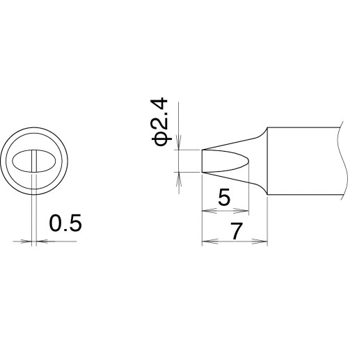 HAKKO T22-D24 Shape-2.4D soldering tip for HAKKO FM-2030