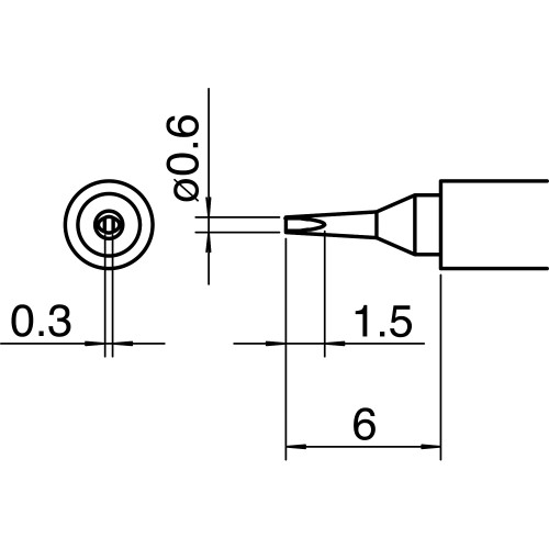 HAKKO T30-D06 Shape-0.6D tip for soldering iron HAKKO FM-2032
