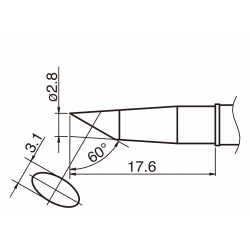 HAKKO T31-01BC28 Shape-2.8BC Soldering Tip for FX-100 Temp. 450°C HAKKO T31-01BC28 Shape-2.8BC Soldering Tip for FX-100 Temp. 450°C