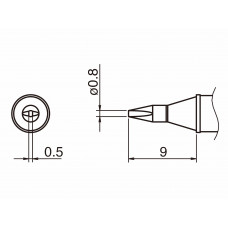 HAKKO T31-01D08 Shape-0.8D Soldering Tip for FX-100 Temp. 450°C