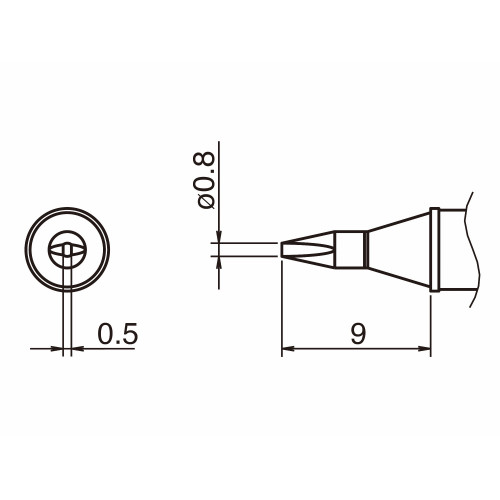 HAKKO T31-01D08 Shape-0.8D Soldering Tip for FX-100 Temp. 450°C