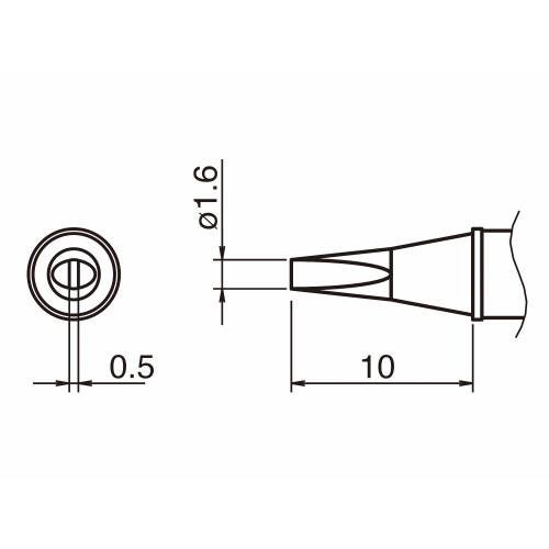 HAKKO T31-01D16 Shape-1.6D Soldering Tip for FX-100 Temp. 450°C HAKKO T31-01D16 Shape-1.6D Soldering Tip for FX-100 Temp. 450°C