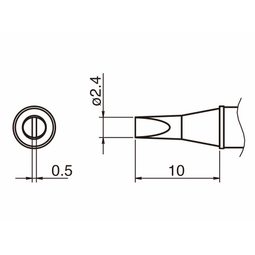 HAKKO T31-01D24 Shape-2.4D Soldering Tip for FX-100 Temp. 450°C HAKKO T31-01D24 Shape-2.4D Soldering Tip for FX-100 Temp. 450°C