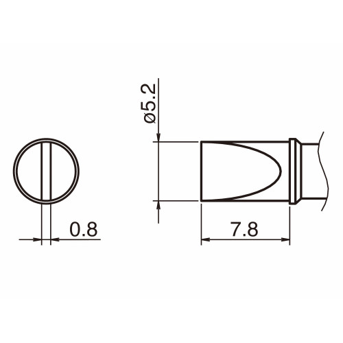HAKKO T31-01D52 Shape-5.2D Soldering Tip for FX-100 Temp. 450°C HAKKO T31-01D52 Shape-5.2D Soldering Tip for FX-100 Temp. 450°C