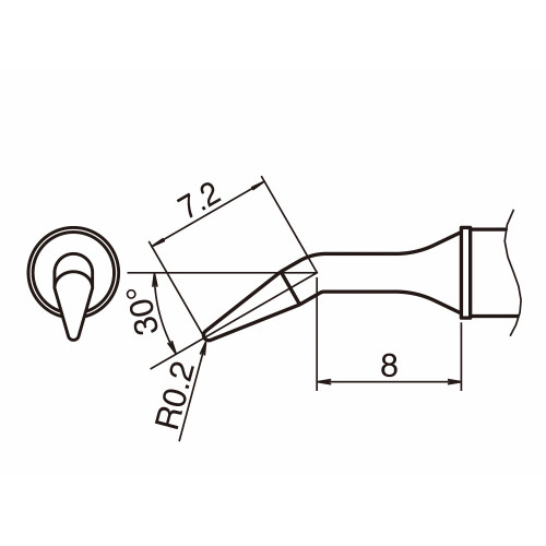 HAKKO T31-01JL02 Shape-0.2RLB Soldering Tip for FX-100 Temp. 450°C