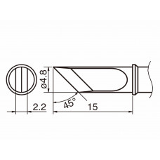 HAKKO T31-01KU Shape-KU Soldering Tip for FX-100 Temp. 450°C
