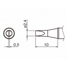 HAKKO T31-02D24 Shape-2.4D Soldering Tip for FX-100 Temp. 400°C