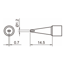 HAKKO T32-D12 Shape-1.2D punta saldante per FX-8806