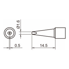 HAKKO T32-D16 Shape-1.6D soldering tip for FX-8806