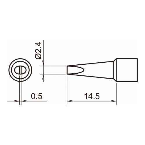 HAKKO T32-D24 Shape-2.4D soldering tip for FX-8806 HAKKO T32-D24 Shape-2.4D soldering tip for FX-8806