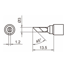 HAKKO T32-KU Shape-KU soldering tip for FX-8806