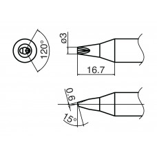 HAKKO T33-1610 Soldering Tip W/V-Groove For FX-8002. FX-8003