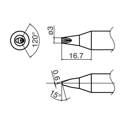 HAKKO T33-1610 Soldering Tip W/V-Groove For FX-8002. FX-8003 HAKKO T33-1610 Soldering Tip W/V-Groove For FX-8002. FX-8003