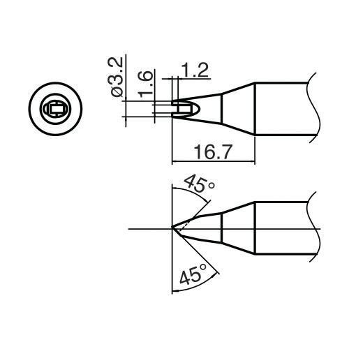 HAKKO T33-1611 Soldering Tip W/Concave For FX-8002. FX-8003 HAKKO T33-1611 Soldering Tip W/Concave For FX-8002. FX-8003
