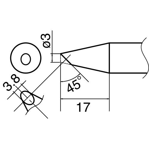 HAKKO T33-BC3 Shape-3BC soldering tip for HAKKO FX-801