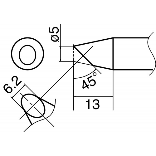 HAKKO T33-BC5 Shape-5BC soldering tip for HAKKO FX-801 HAKKO T33-BC5 Shape-5BC soldering tip for HAKKO FX-801