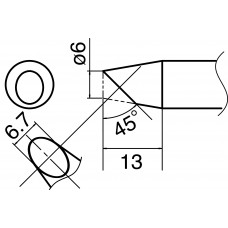 HAKKO T33-BC6 Shape-6BC soldering tip for HAKKO FX-801