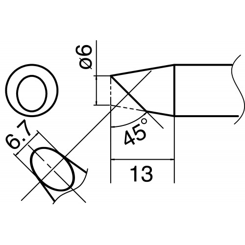 HAKKO T33-BC6 Shape-6BC soldering tip for HAKKO FX-801