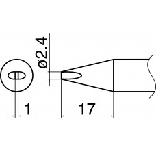 HAKKO T33-D24 Shape-2.4D soldering tip for HAKKO FX-801