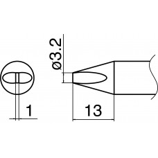 HAKKO T33-D32 Shape-3.2D soldering tip for HAKKO FX-801