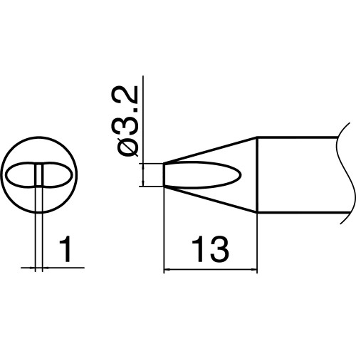 HAKKO T33-D32 Shape-3.2D soldering tip for HAKKO FX-801