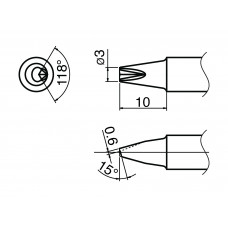 HAKKO T33-SS1610 Soldering Tip W/V-Groove For FX-8002. FX-8003