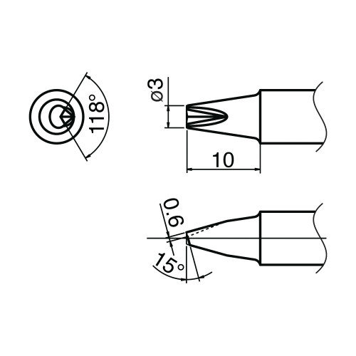 HAKKO T33-SS1610 Soldering Tip W/V-Groove For FX-8002. FX-8003 HAKKO T33-SS1610 Soldering Tip W/V-Groove For FX-8002. FX-8003