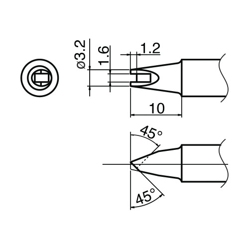 HAKKO T33-SS1611 Soldering Tip W/Concave For FX-8002. FX-8003