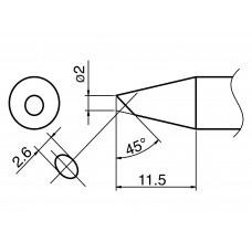 HAKKO T33-SSBC2 Soldering Tip Shape-2Ssbc For FX-8002. FX-8003