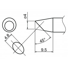 HAKKO T33-SSBC4 Soldering Tip Shape-4Ssbc For FX-8002. FX-8003