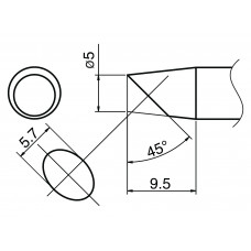 HAKKO T33-SSBC5 Soldering Tip Shape-5Ssbc For FX-8002. FX-8003