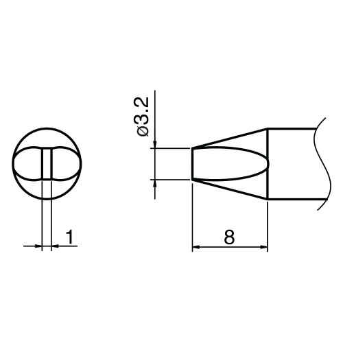 HAKKO T33-SSD32 Soldering Tip Shape-3.2Ssd For FX-8002. FX-8003 HAKKO T33-SSD32 Soldering Tip Shape-3.2Ssd For FX-8002. FX-8003