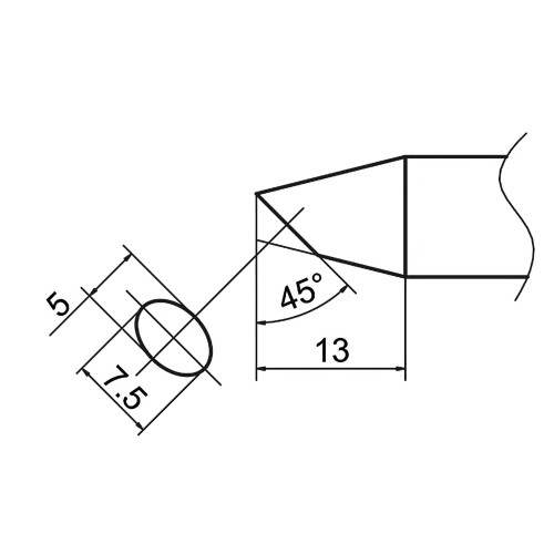 HAKKO T37-BC5 Soldering Tip with Shape-5BC for FX-8004 and FX-8005