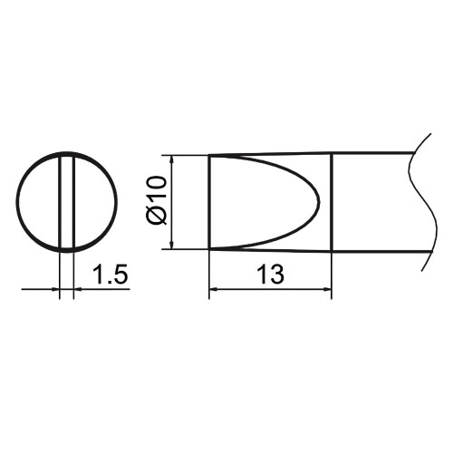 HAKKO T37-D10 Soldering Tip with Shape-10D for FX-8004 and FX-8005