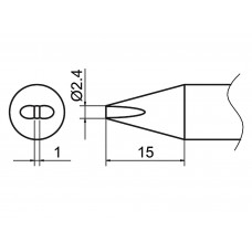 HAKKO T37-D24 Soldering Tip with Shape-2.4D for FX-8004 and FX-8005