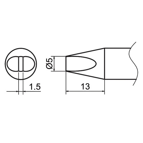 HAKKO T37-D5 Soldering Tip with Shape-5D for FX-8004 and FX-8005