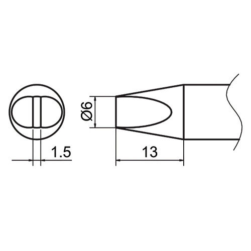 HAKKO T37-D6 Soldering Tip with Shape-6D for FX-8004 and FX-8005 HAKKO T37-D6 Soldering Tip with Shape-6D for FX-8004 and FX-8005