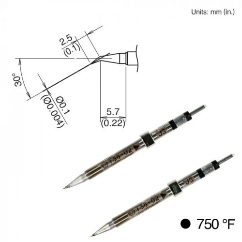 HAKKO T38-02JS Soldering Tip, 400゚c/750゚f, Shape-J For FX-1003 HAKKO T38-02JS Soldering Tip, 400゚c/750゚f, Shape-J For FX-1003