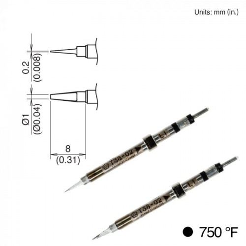HAKKO T38-02L1 Soldering Tip, 400゚c/750゚f, Shape-1L For FX-1003 HAKKO T38-02L1 Soldering Tip, 400゚c/750゚f, Shape-1L For FX-1003