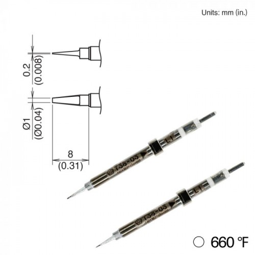 HAKKO T38-03L1 Soldering Tip, 350゚c/660゚f, Shape-1L For FX-1003 HAKKO T38-03L1 Soldering Tip, 350゚c/660゚f, Shape-1L For FX-1003